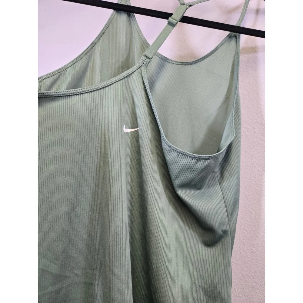Nike Dri-FIT Ribbed Athletic Training Racerback Tank Top Sage Green Medium